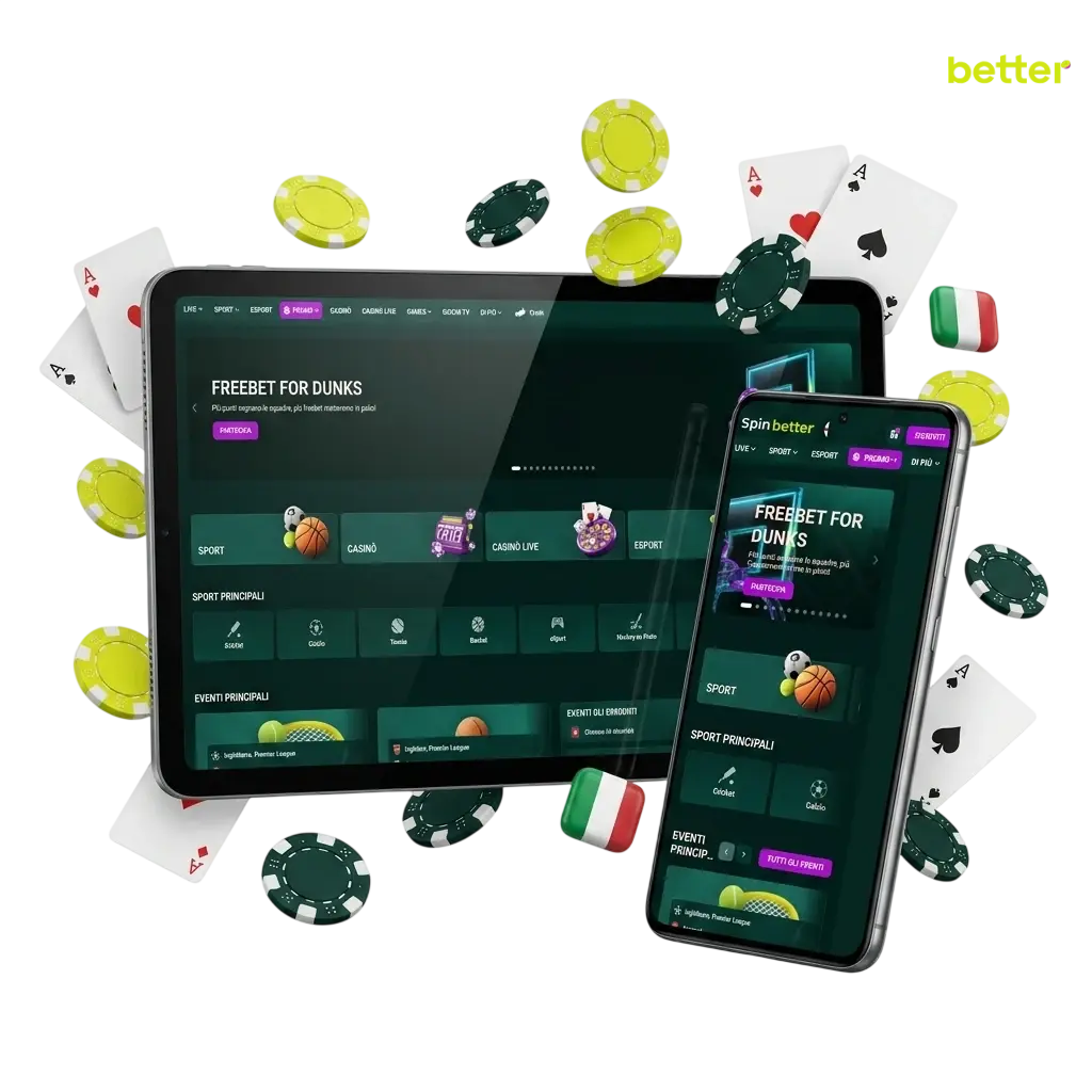 SpinBetter Italia – piattaforma di scommesse sportive e casinò online